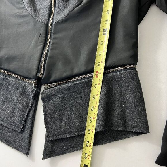 Improvd Jacket Women’s L Gray Wool Blend Hooded Goth zippers - Picture 7 of 8